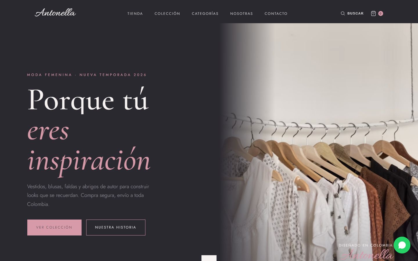 Sitio web de Antonella por Acuareloo