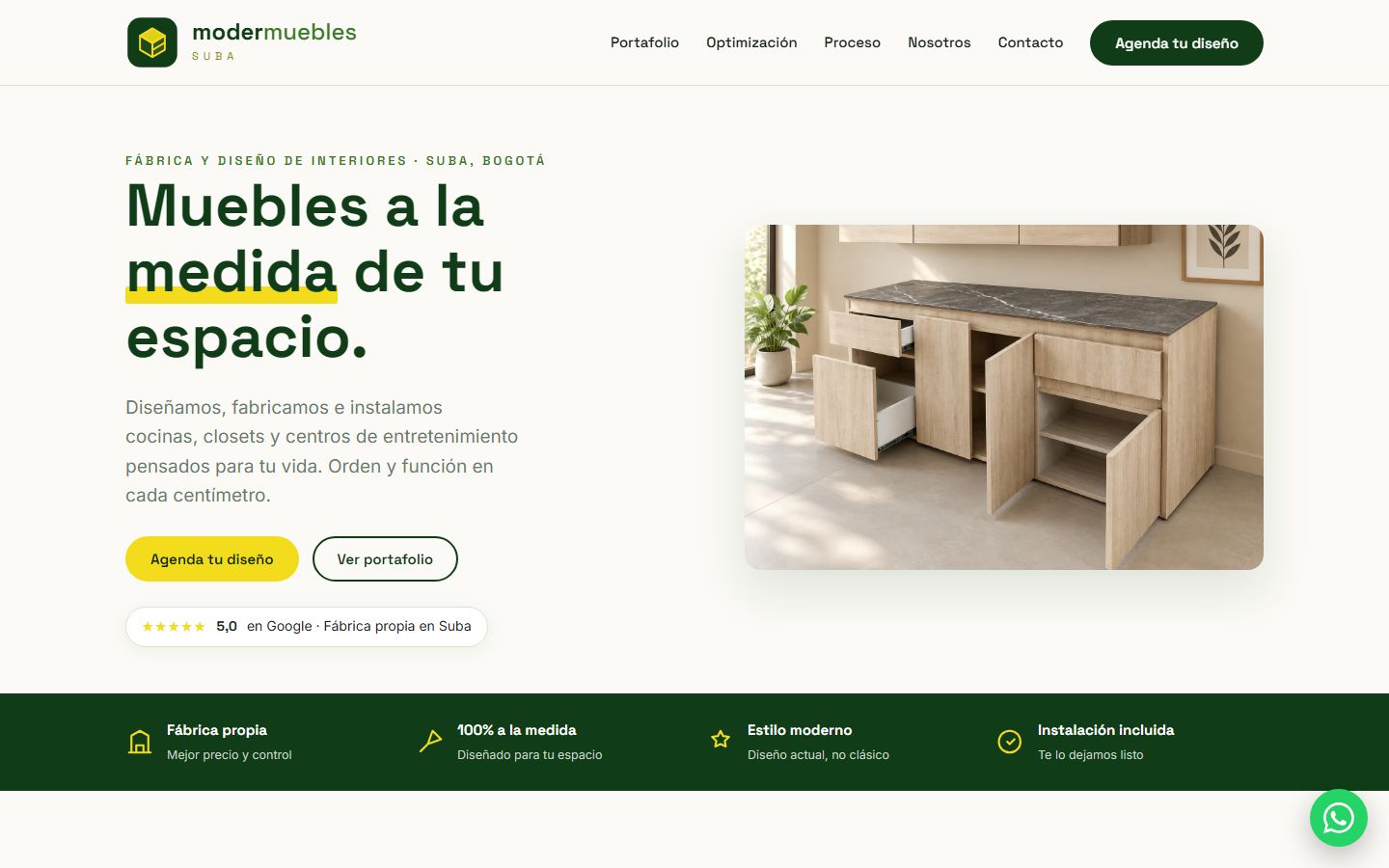 Sitio web de Modermuebles Suba por Acuareloo